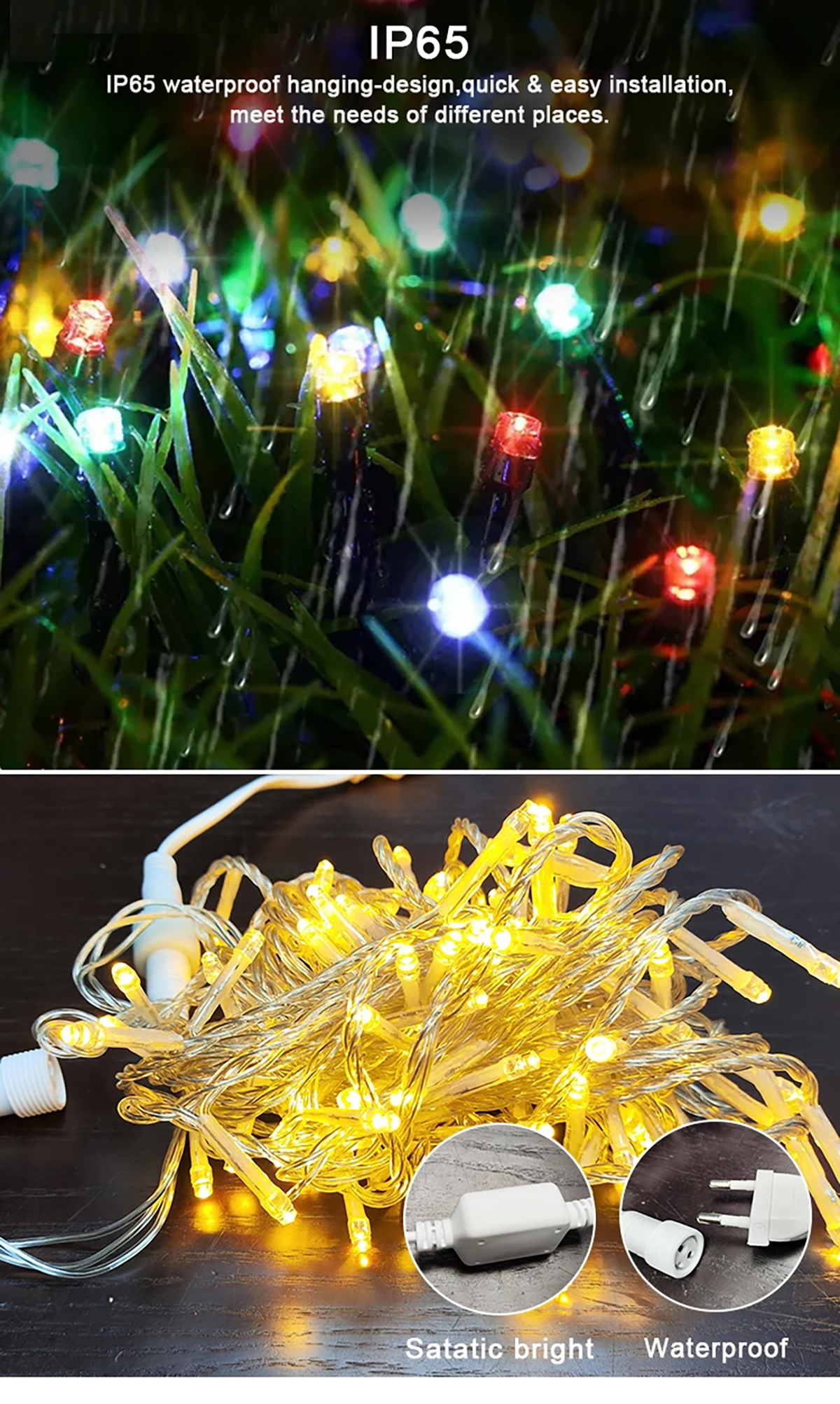 ਛੁੱਟੀਆਂ ਦੀਆਂ ਬਾਹਰੀ 100 LED ਸਟਰਿੰਗ ਲਾਈਟਾਂ 10m 220v 110v (1)s17