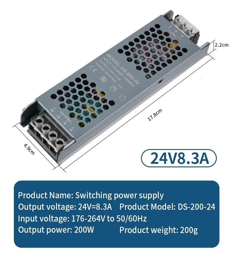 LED ਸਟ੍ਰਿਪ ਪਾਵਰ ਸਪਲਾਈ 110V 220V ਤੋਂ 5V 12V 24V (3)83e