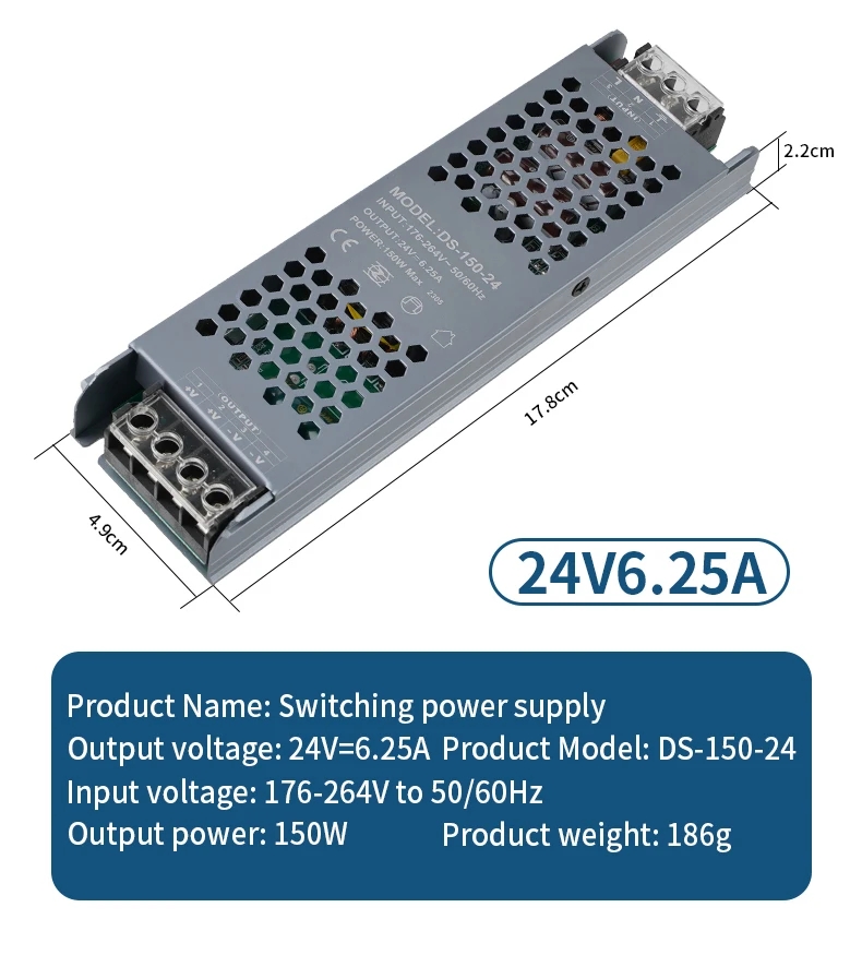 LED ਸਟ੍ਰਿਪ ਪਾਵਰ ਸਪਲਾਈ 110V 220V ਤੋਂ 5V 12V 24V (4)6nt