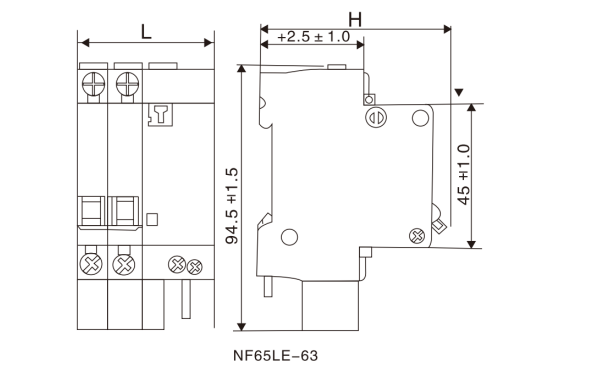 Miniatur-Leistungsschalter (MCB) der Serie BYB1LE-63