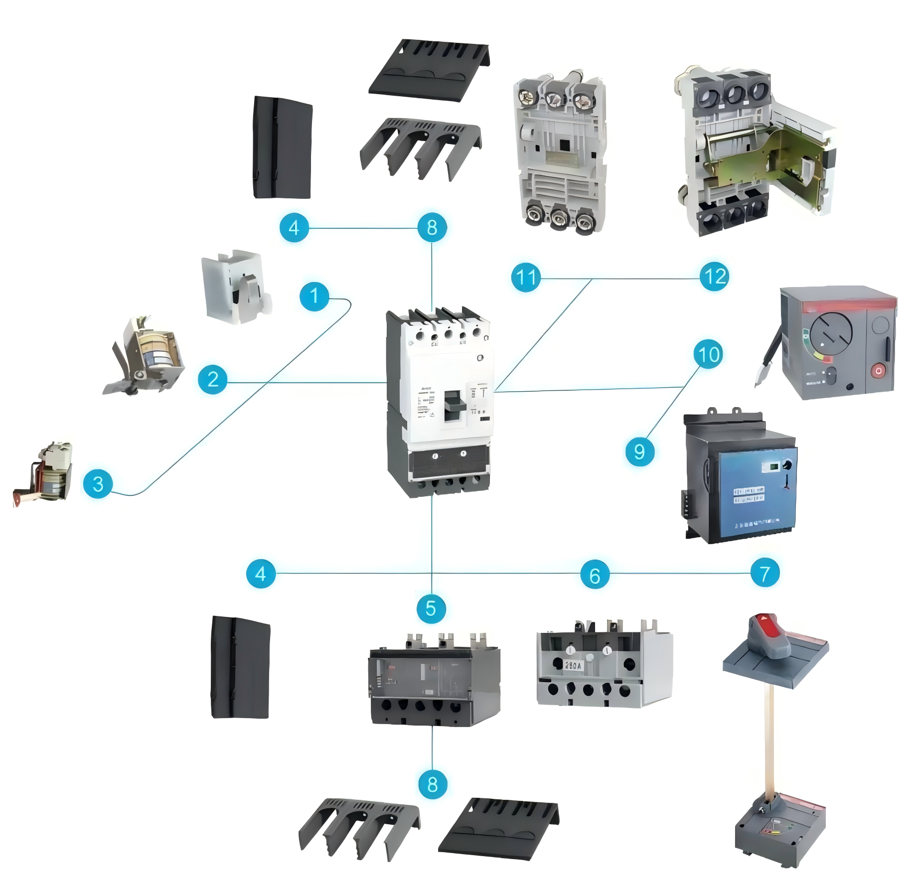 BYCM1EL - 250 Electronic Molded Case Residual Current Circuit Breaker