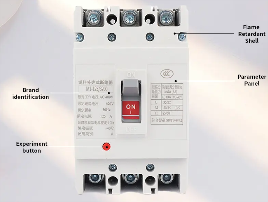 BYCM1L-125L Series Molded Case Circuit Breaker  100 Amp Mccb Molded Case Circuit Breaker with AC Enclosure Overload Protection Circuit Breaker 600V