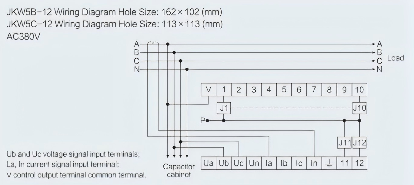KW5B Series Low Voltage Reactive Power Compensation Controller wiring methods