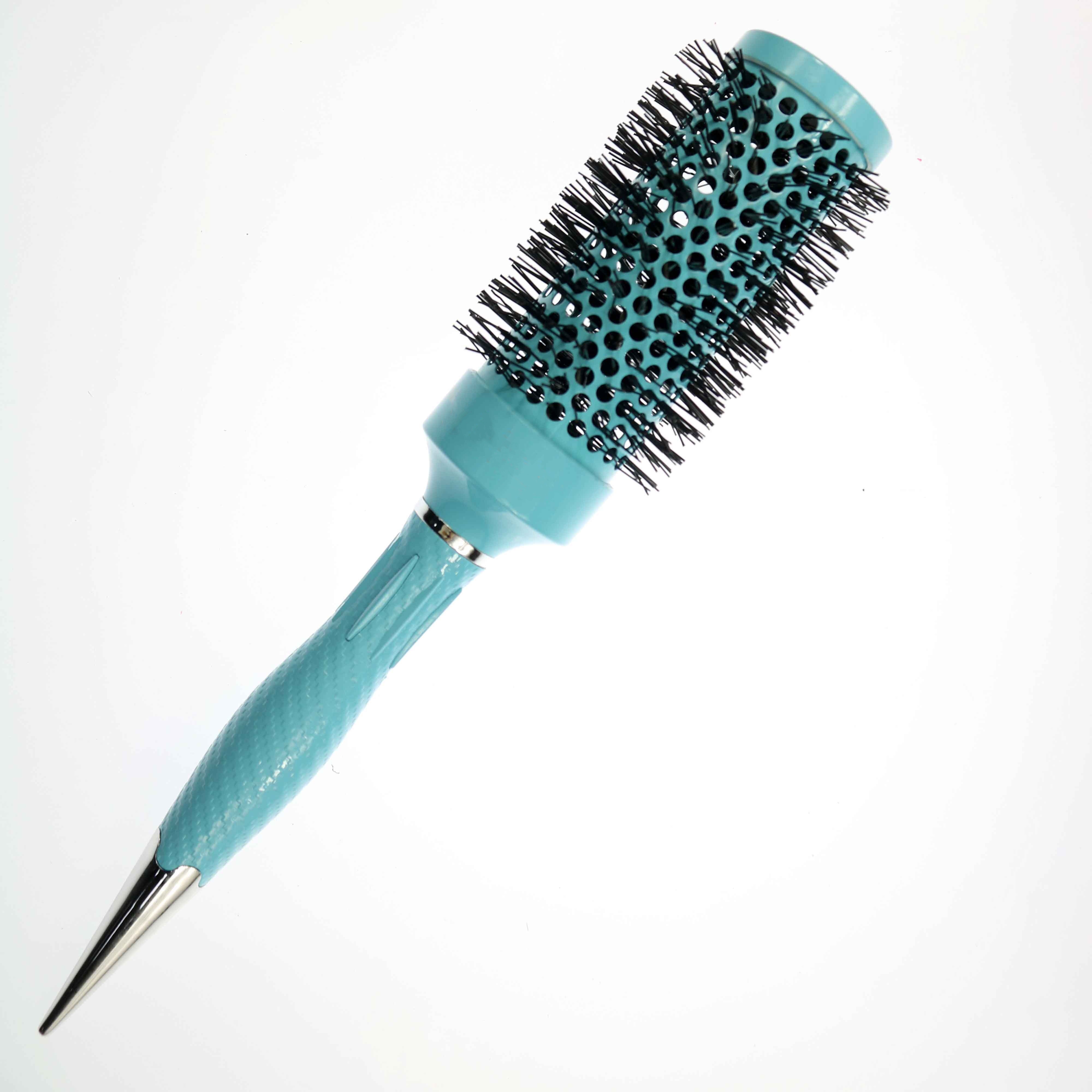 Blue ABS Plastic Handle Wild Boar Bristle Hair Brush