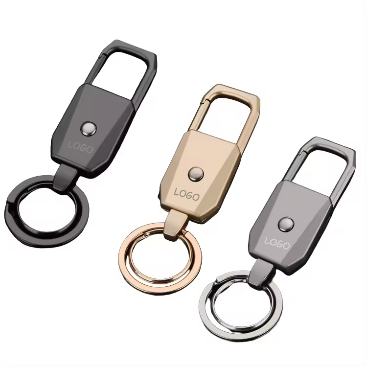 LED Lightening Free Engraving Logo Car Metal Keychains
