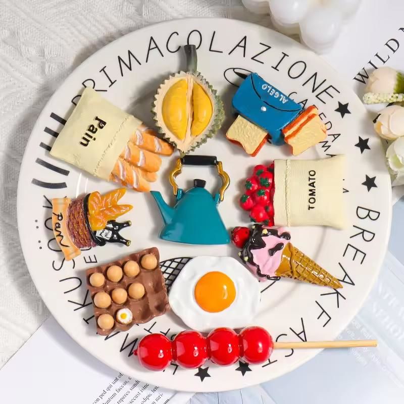 3D Resin Simulation Food Kitchen Decoration Refrigerator Stickers