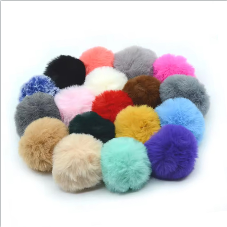 Customizable Multicolor Plush Puff Ball Pom Pom Keychain