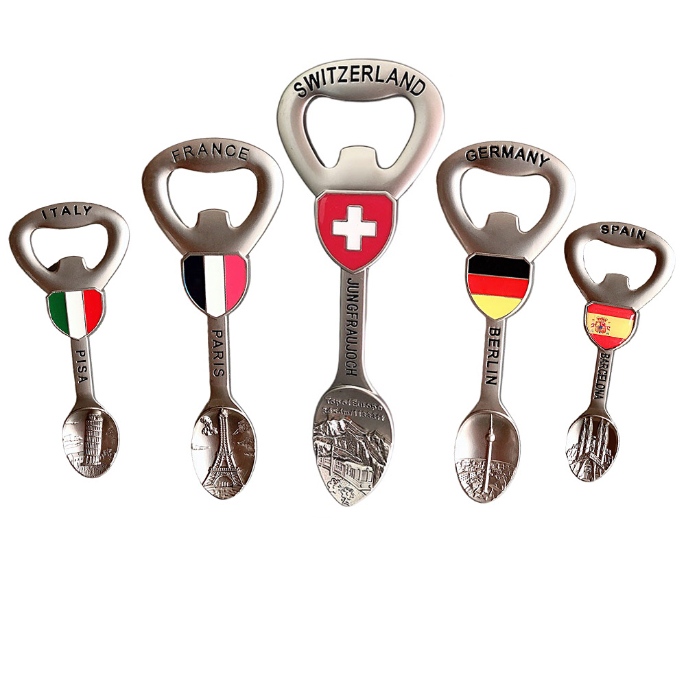 Customized Europe Switzerland France Italy Travel Souvenir Metal Bottle Opener