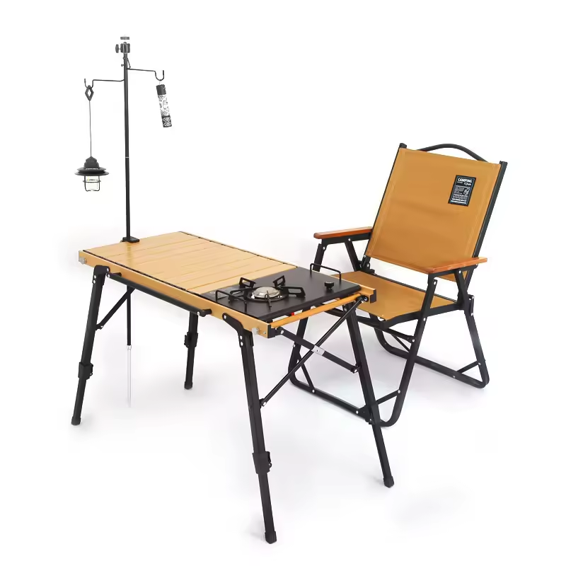 Outdoor Portable Camping Aluminum Egg Roll Folding Table