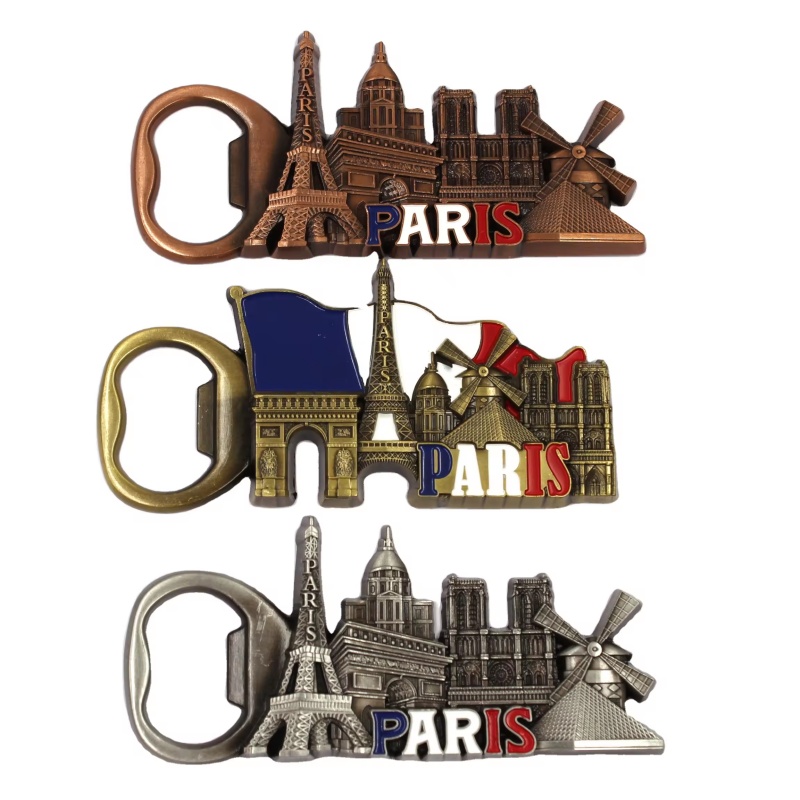 Multifunctional Paris Tourist Souvenir Beer Bottle Opener Fridge Magnets