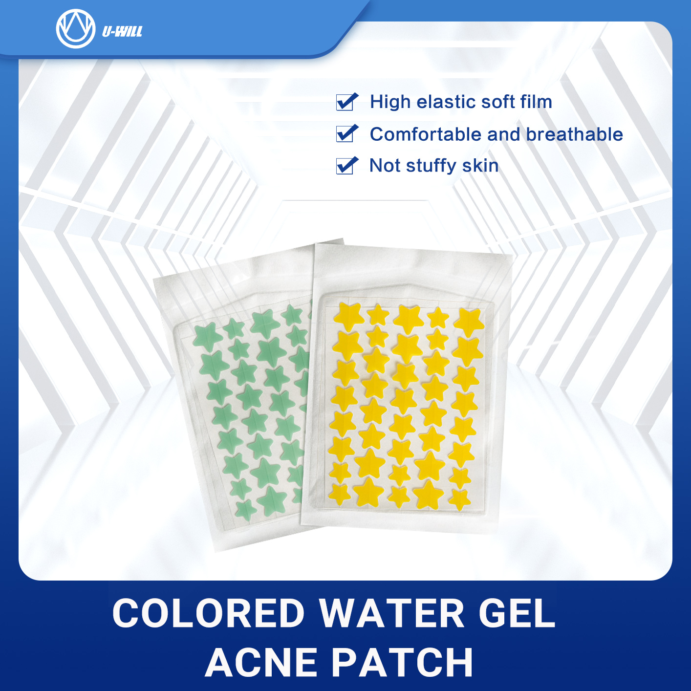 Color water glue acne patch