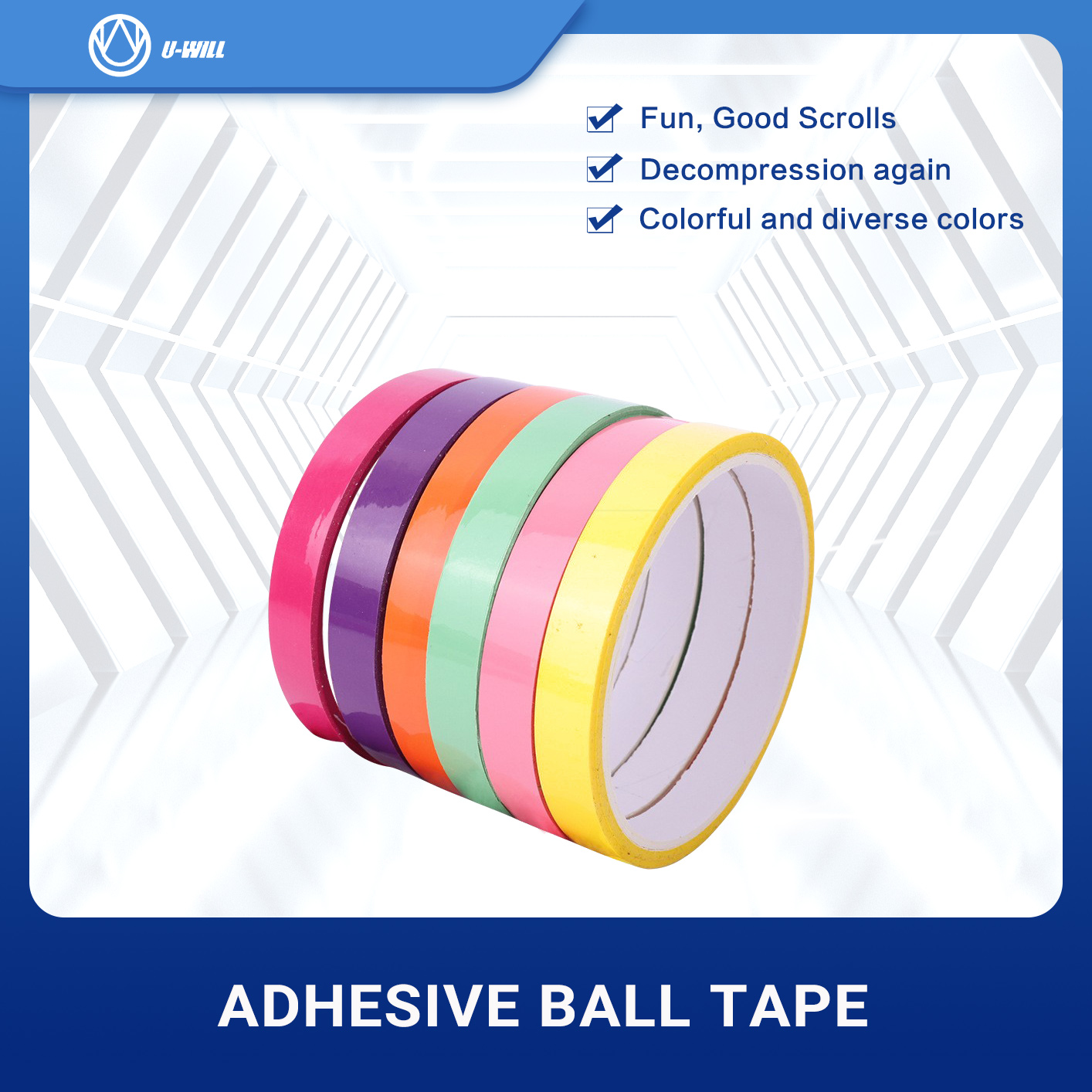 Customizable colorful sticky ball tape