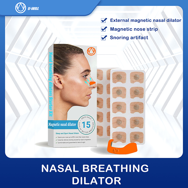 U-Will magnetic nasal strips improve oxygen intake，reduce snoring, improve sleep quality, sweat-proof and skin-friendly nose strips, premium snoring solution