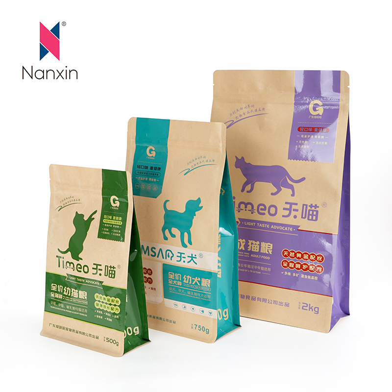 Плоское дно Ziplock Pet Собака Кошка Еда Мешок Для Упаковки