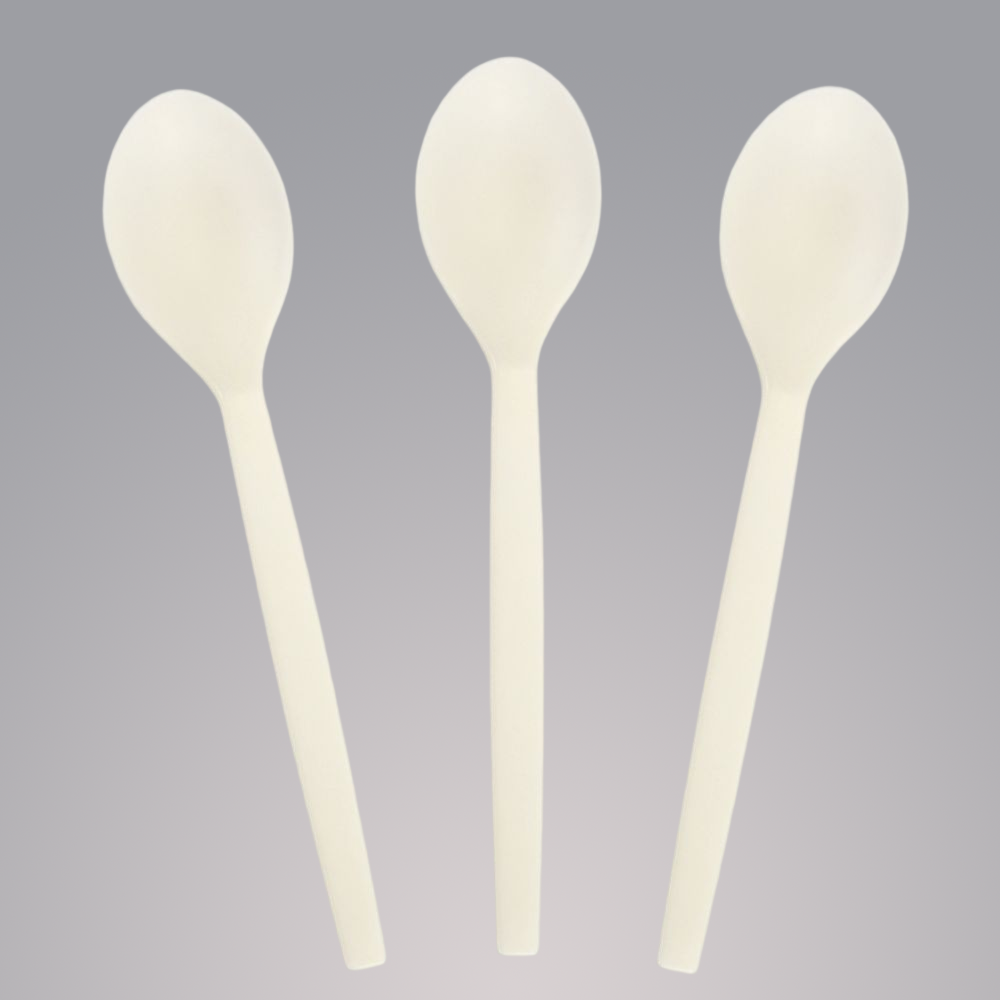 Quanhua SY-03-SP, 6.75inch/171mm(± 2 mm) PSM spoon, CornStarch eating utensils
