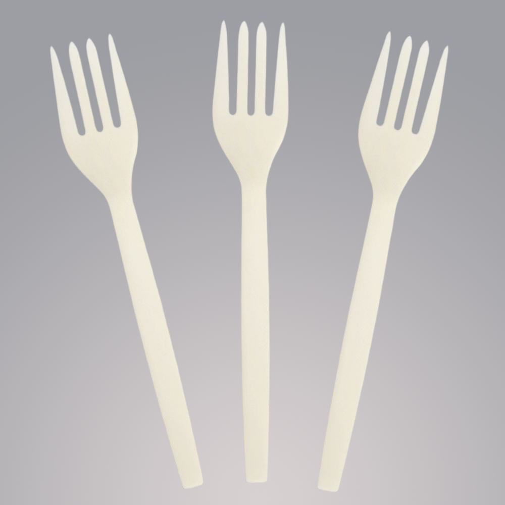 Quanhua SY-03-FO, 6.75inch/171mm(± 2 mm) PSM fork, CornStarch eating utensils