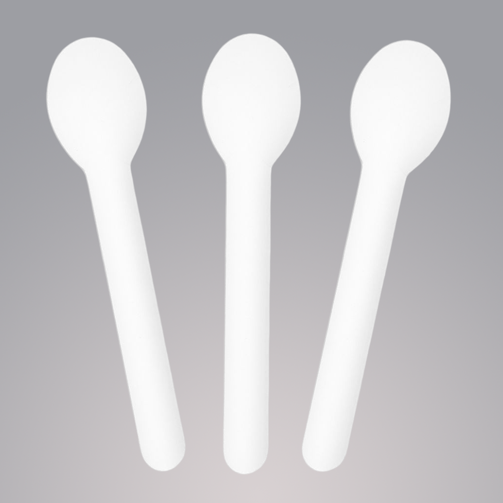 Quanhua SY-FB-6-SP, 6.2inch/158mm Eco-friendly Paper Spoon in bulk packaging