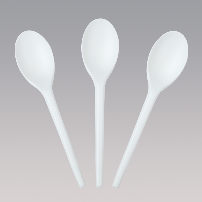SY-003 6inch/152mm white CPLA Customized spoon in bulk package DIN CERTCO certified biodegradable spoon.
