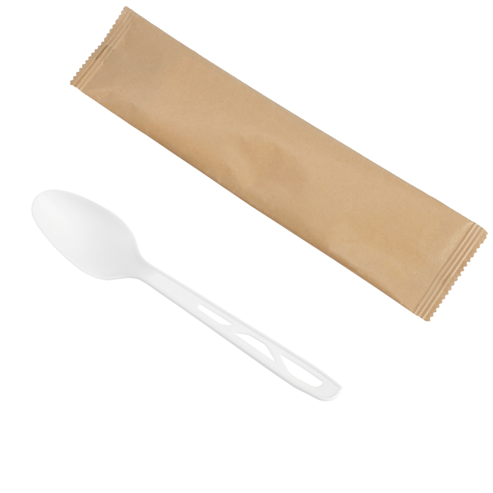 SY-017-SP-I 6inch/155mm Biodegradable Customized spoon in bio bags or kraft bags.