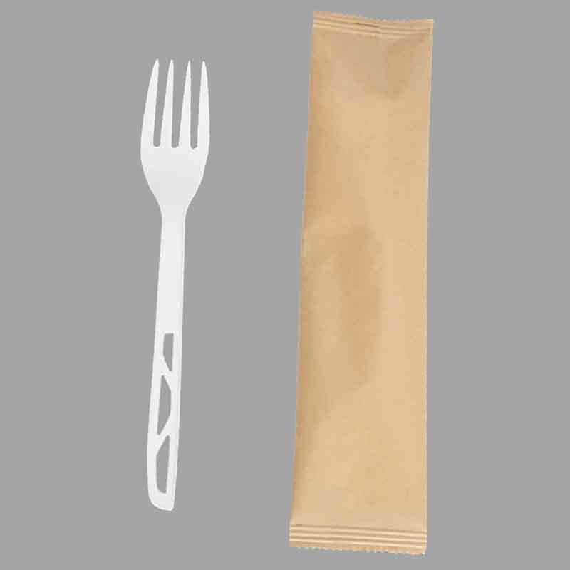 SY-017-FO-I 6.5inch/165mm biodegradable fork in Bio bags or kraft bags.