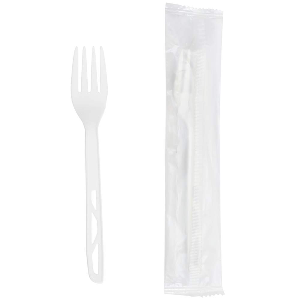 SY-017-FO-I 6.5inch/165mm biodegradable fork in Bio bags or kraft bags.