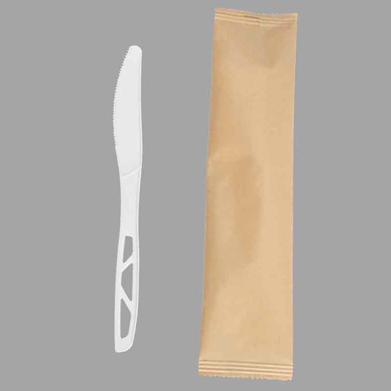 Quanhua SY-017-KN-I, 6.85inch/174mm Wrapped CPLA knife, Disposable ECO friendly Biodegradable Utensil.