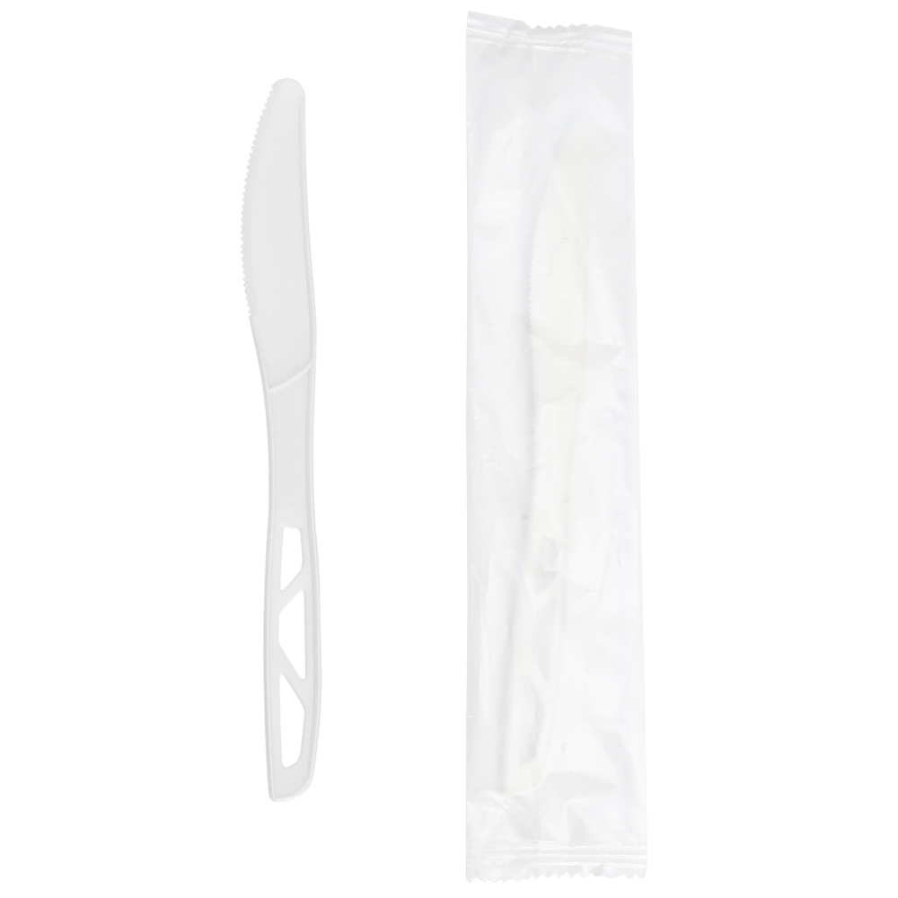 Quanhua SY-017-KN-I, 6.85inch/174mm Wrapped CPLA knife, Disposable ECO friendly Biodegradable Utensil.