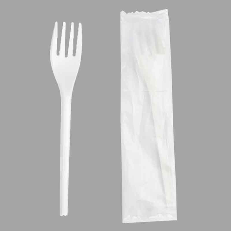 SY-022-I 6.75inch/171mm Individually wrapped lightweight BPI certified renewable resources CPLA fork.