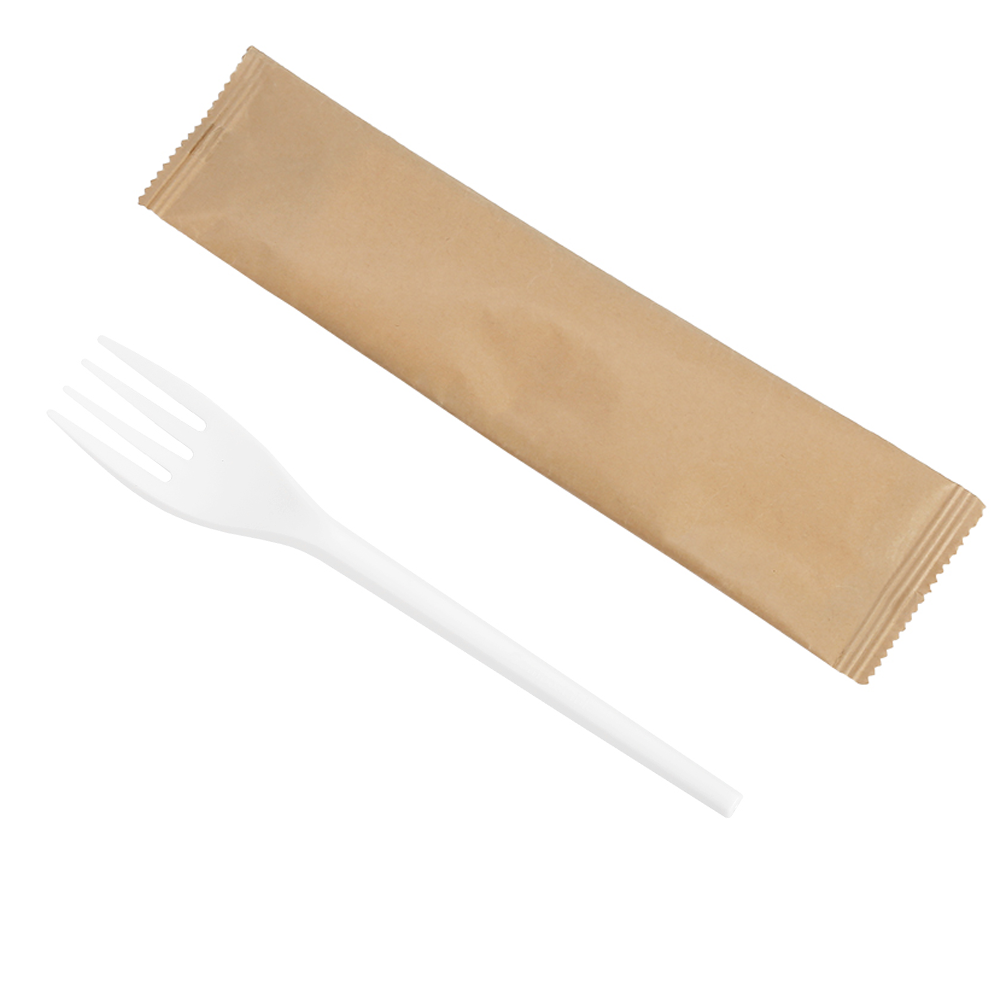 SY-022-I 6.75inch/171mm Individually wrapped lightweight BPI certified renewable resources CPLA fork.