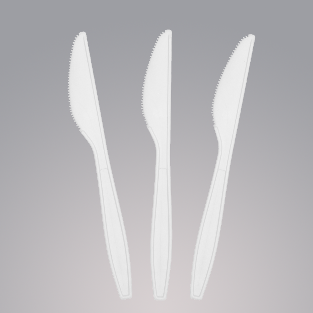 SY-15-KN biodegradable & compostable CPLA knife 160mm/6.3 inch in bulk packages