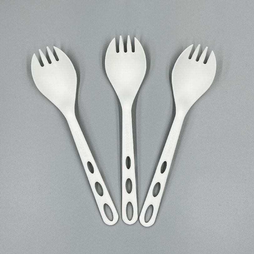 New arrivals SY-08-RK 6.2inch/157mm Natural biodegradable Eco-friendly cutlery bulk CPLA spork