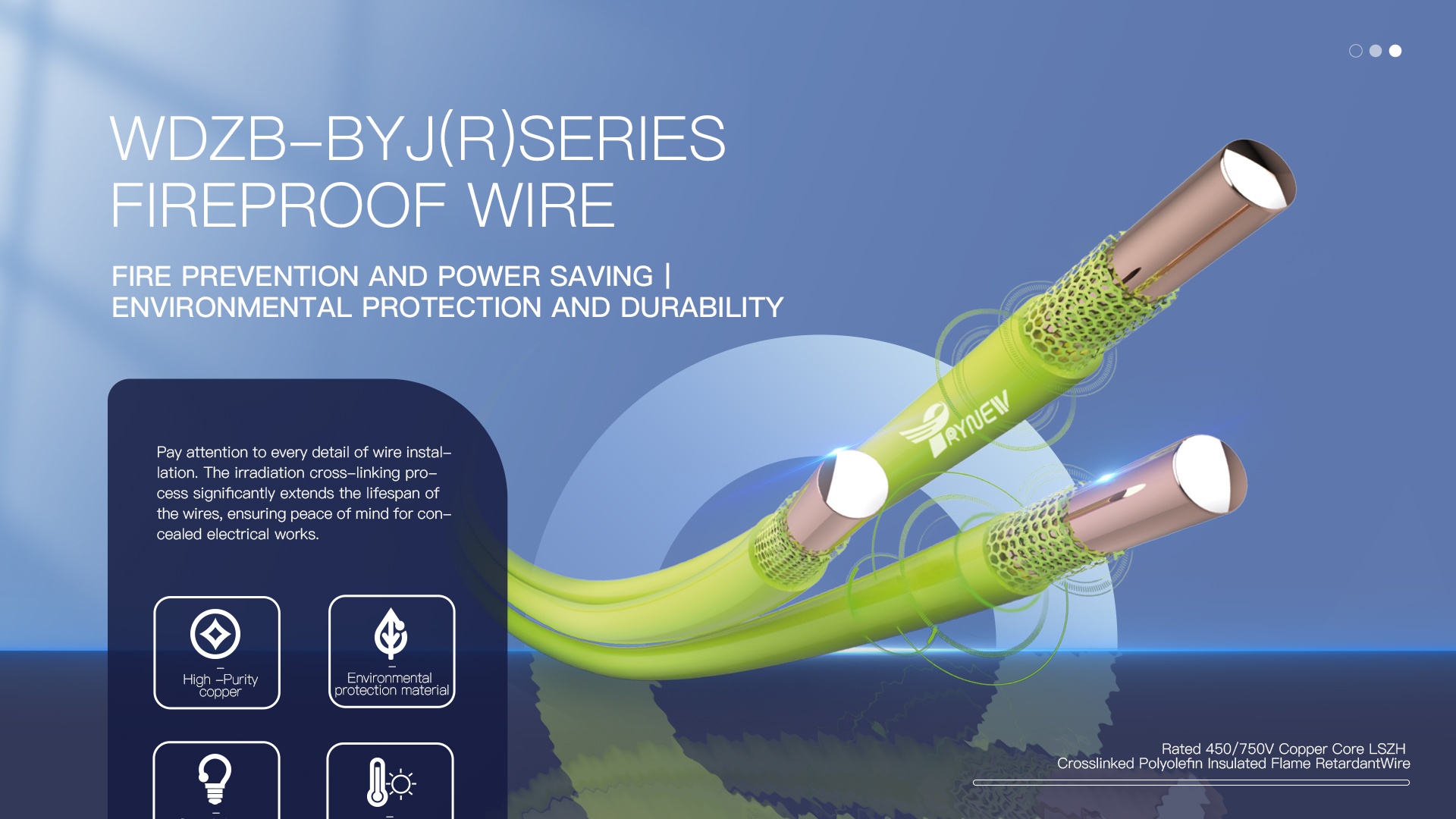 450750V Copper-Core, LSZH XLPO Insulated, Flame Retardant Electrical Wire cable detail (1)