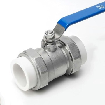 High Quality Ball Valve 304 Stainless Steel PPR Double Union Ball Shut Off Valve Connector.