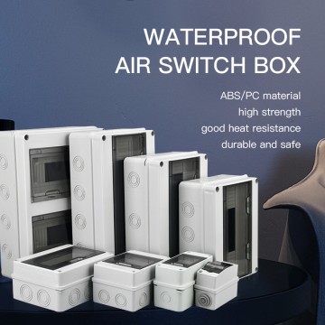 Waterproof distribution box indoor and outdoor switch protection box, household surface-mounted plastic air switch box.