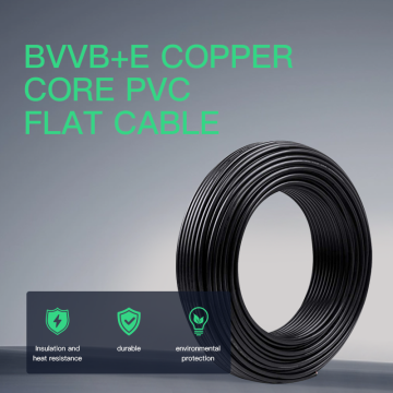 Copper Conductor Cable Wire BVVB+E PVC House Wiring Twin Flat+Earth Cable Electric Wire