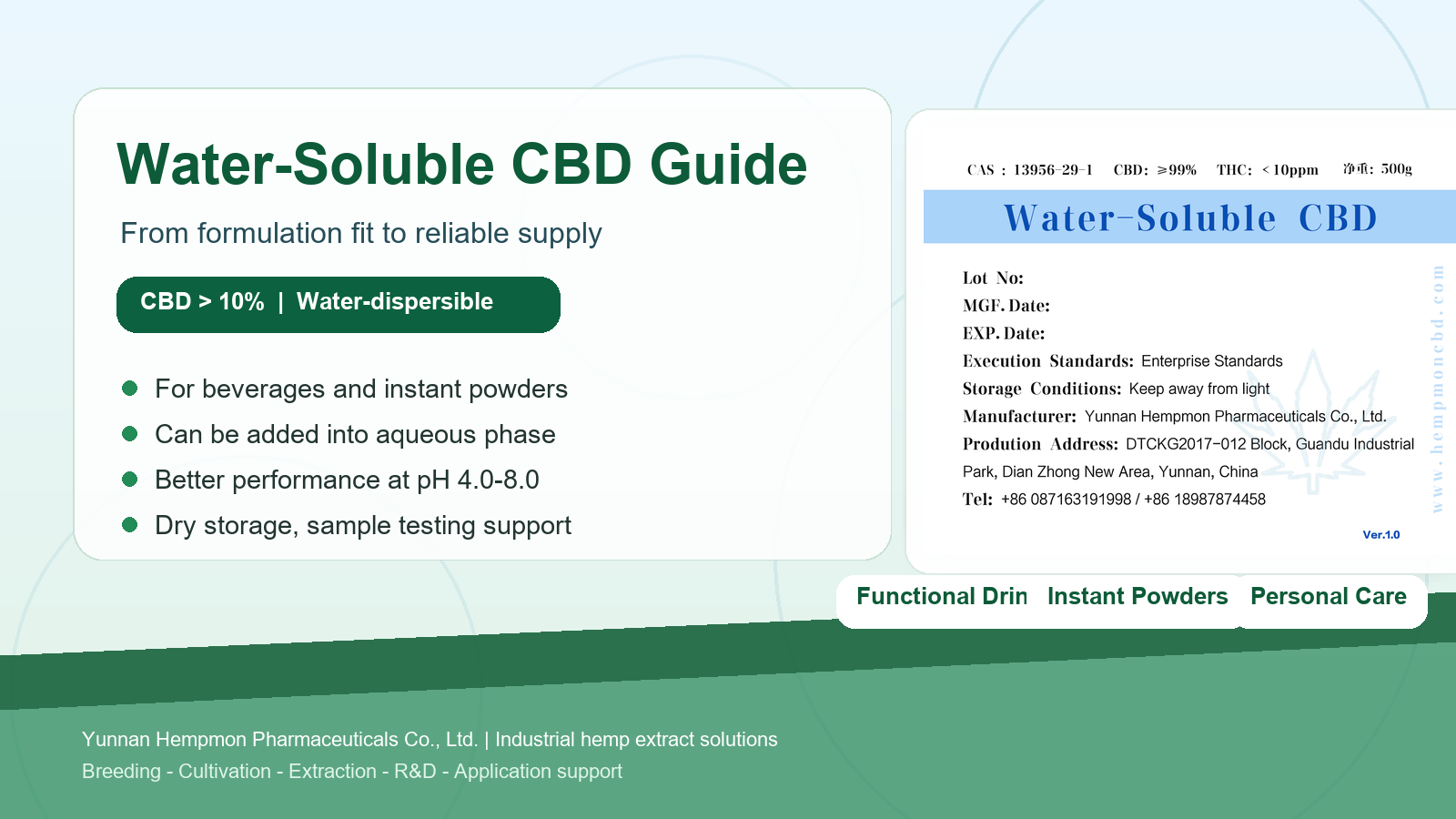 Why Water-Soluble CBD Fits Beverage and Personal Care Formulations