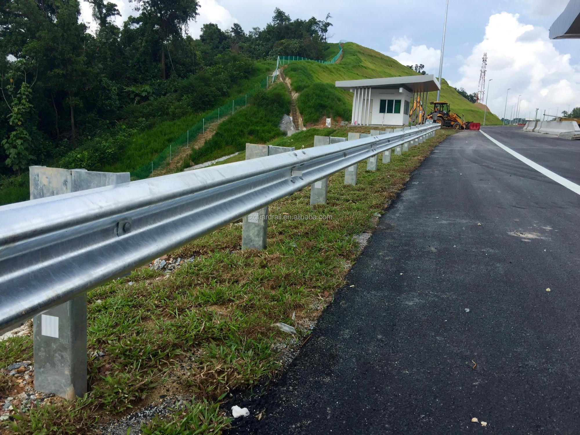 w-beam highway guardrail