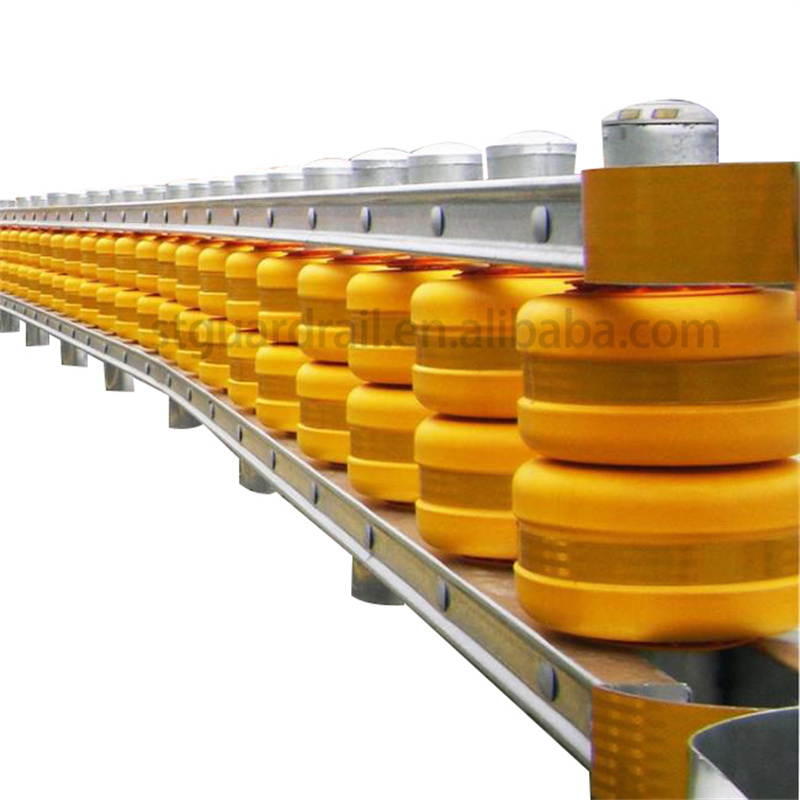 Double-Barrel Rotating Traffic Safety Guardrail System Traffic safety barrier