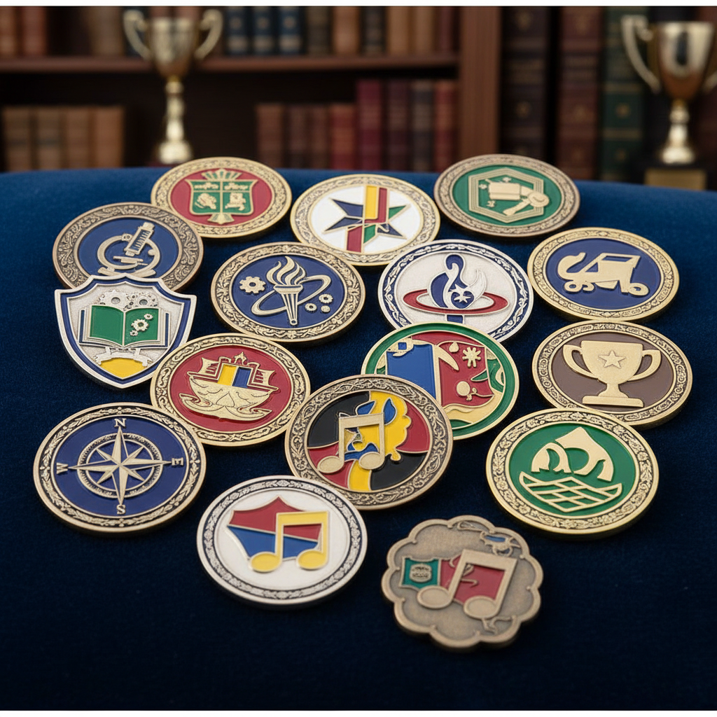 Custom Challenge Coins For School And Club Badges