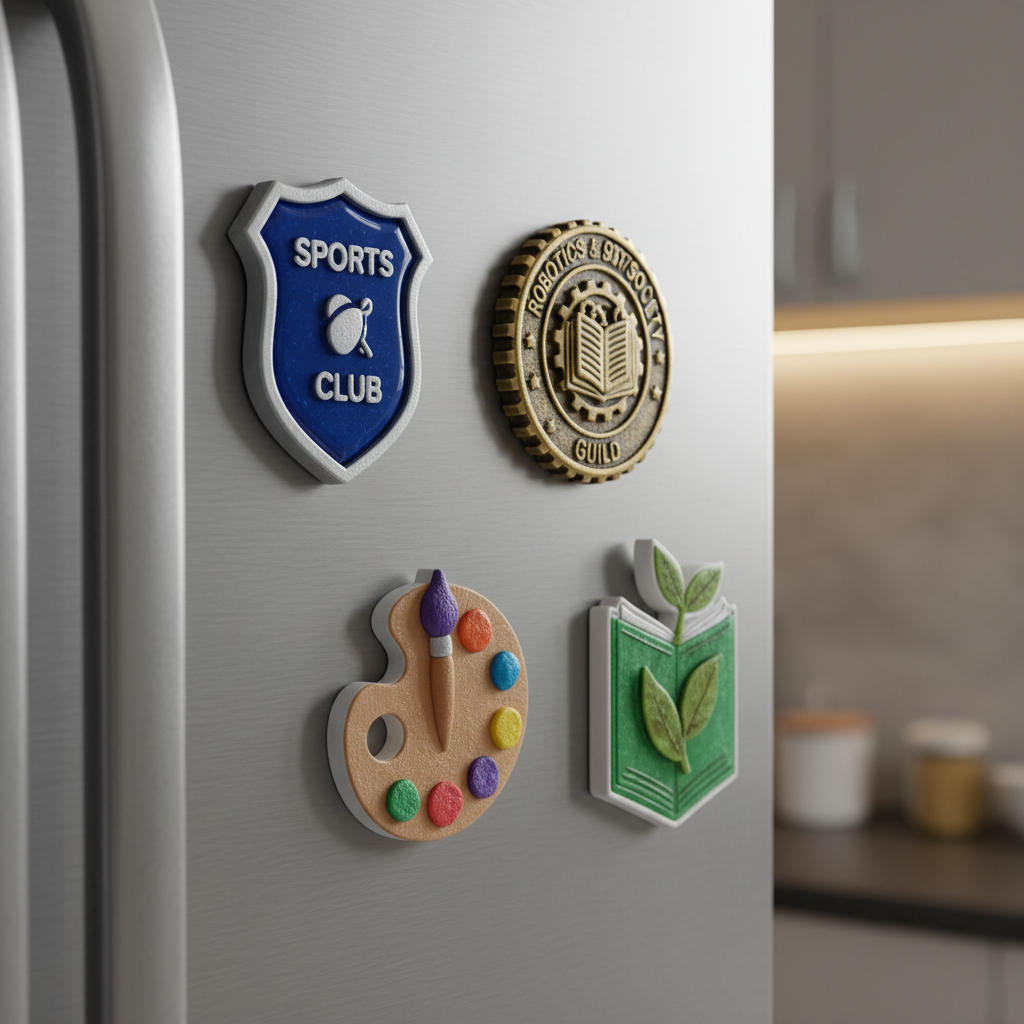 Custom 3D Fridge Magnets For School And Club Badges